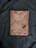 A-Line Chikankari Embroidered Kurti in Chanderi Silk Fabric