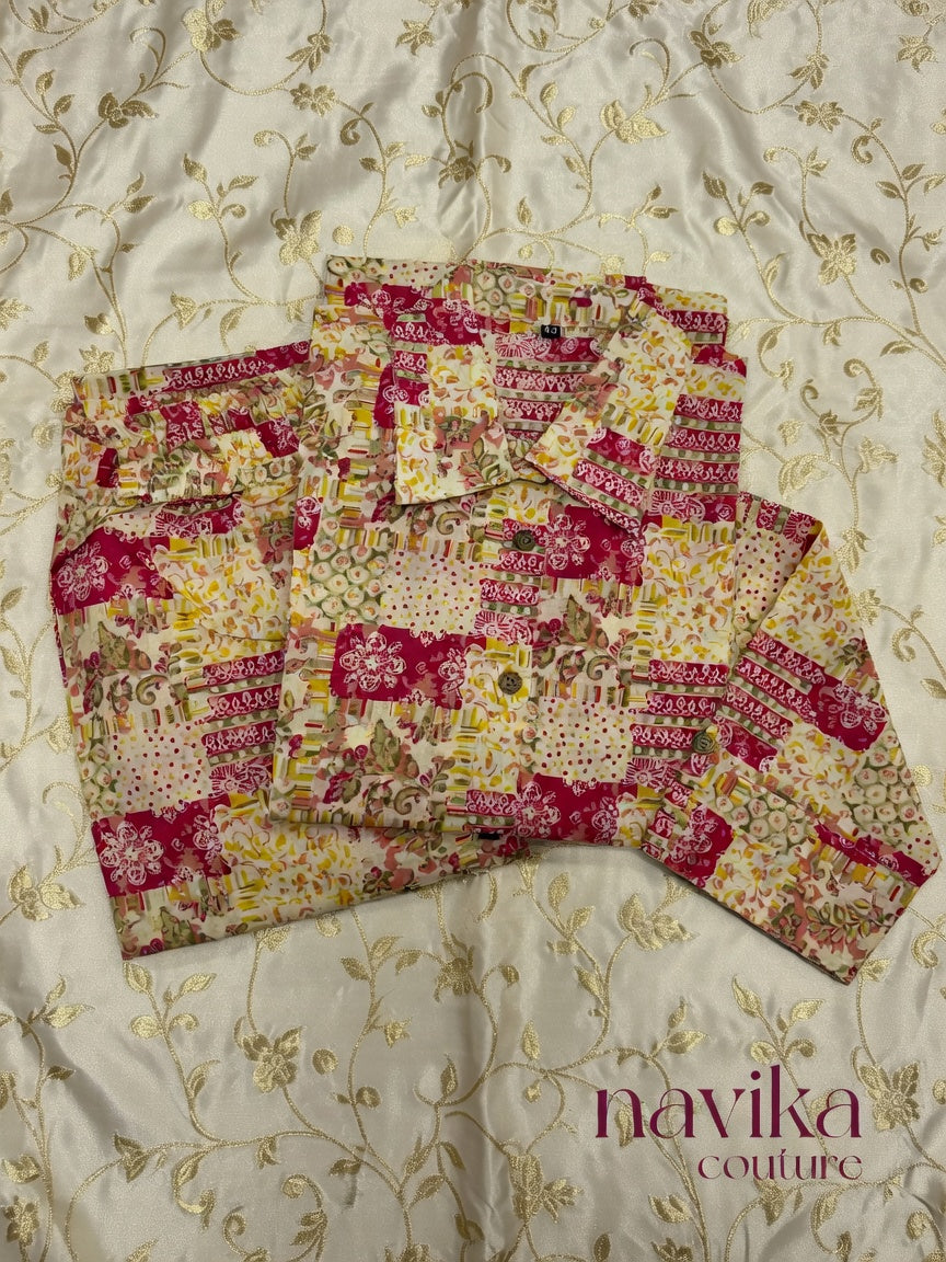 Floral printed cotton Co-ord set