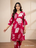 Magenta floral cotton Co-ord