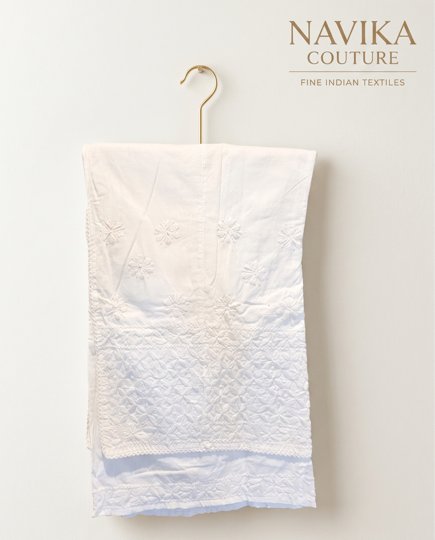 Chikankari Hand Embroidered Palazzo with 3D Work – Free Size