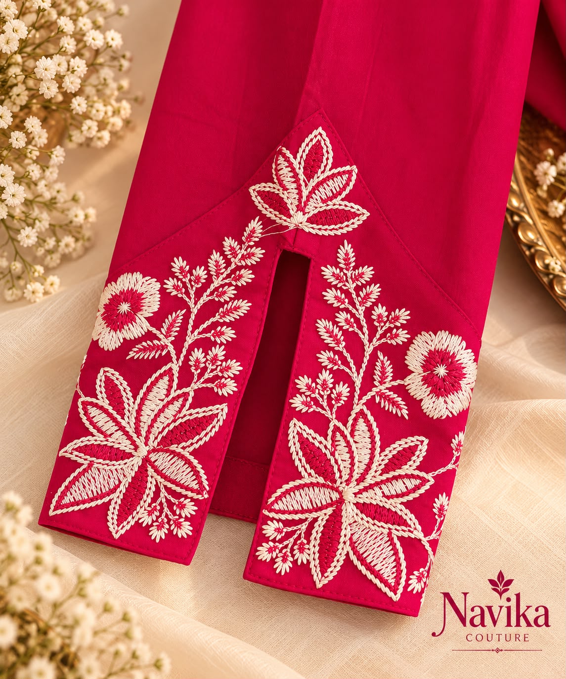 Fuchsia Pink Cotton Suit Set