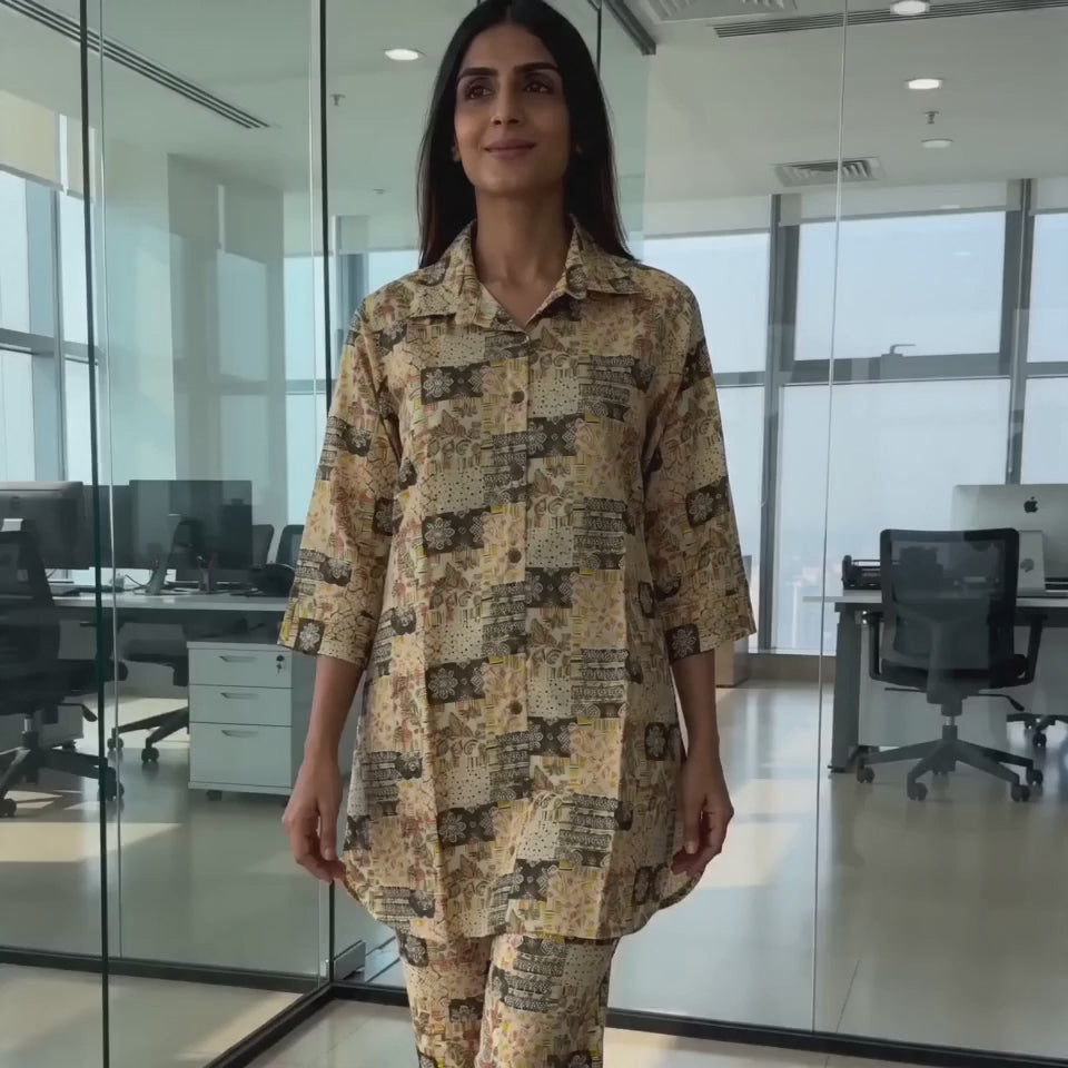 Floral printed cotton Co-ord set